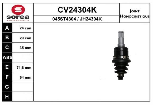EAI CV24304K Gelenksatz, antriebswelle CV24304K: Kaufen Sie zu einem guten Preis in Polen bei 2407.PL!