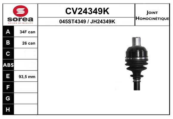 EAI CV24349K Joint kit, drive shaft CV24349K: Buy near me in Poland at 2407.PL - Good price!