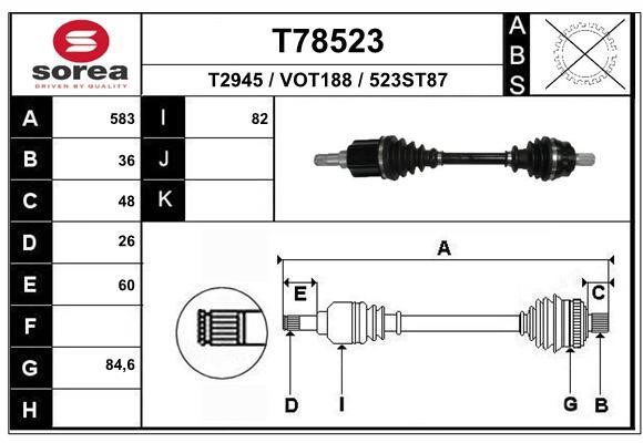 EAI T78523 Drive shaft T78523: Buy near me in Poland at 2407.PL - Good price!