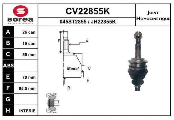 EAI CV22855K Joint kit, drive shaft CV22855K: Buy near me in Poland at 2407.PL - Good price!