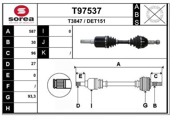 EAI T97537 Drive shaft T97537: Buy near me at 2407.PL in Poland at an Affordable price!