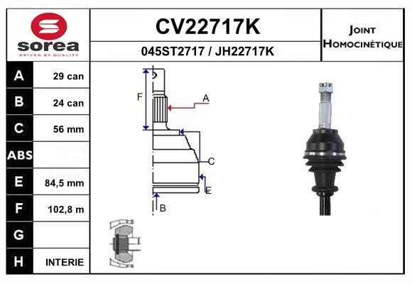 EAI CV22717K Gelenksatz, antriebswelle CV22717K: Kaufen Sie zu einem guten Preis in Polen bei 2407.PL!