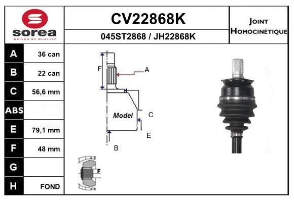 EAI CV22868K Joint kit, drive shaft CV22868K: Buy near me in Poland at 2407.PL - Good price!
