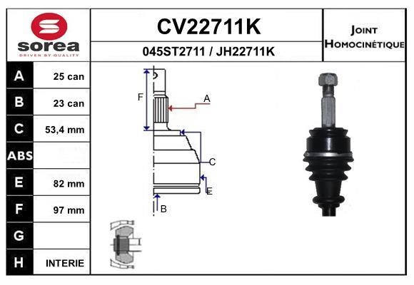 EAI CV22711K Joint kit, drive shaft CV22711K: Buy near me in Poland at 2407.PL - Good price!