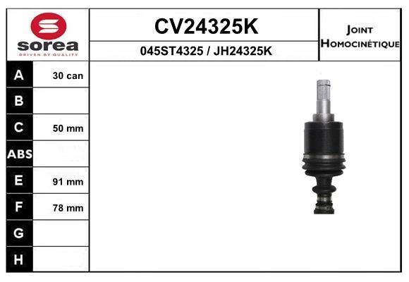 EAI CV24325K ШРУС CV24325K: Отличная цена - Купить в Польше на 2407.PL!