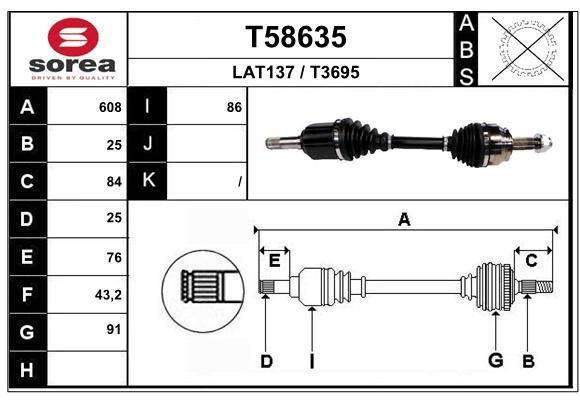 EAI T58635 Antriebswelle T58635: Kaufen Sie zu einem guten Preis in Polen bei 2407.PL!