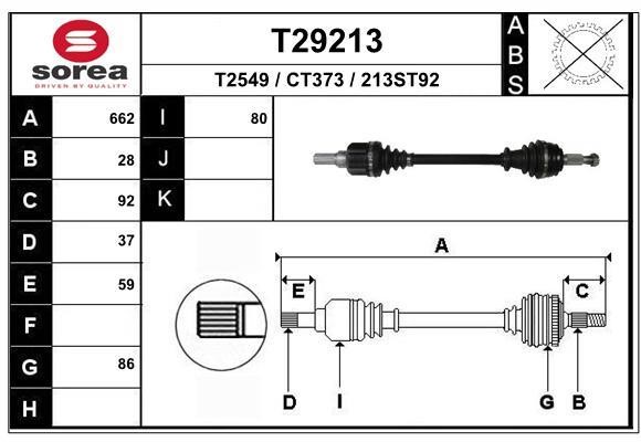 EAI T29213 Drive shaft T29213: Buy near me in Poland at 2407.PL - Good price!