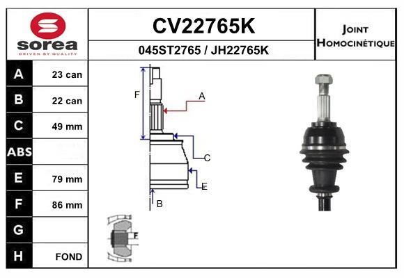 EAI CV22765K Joint kit, drive shaft CV22765K: Buy near me in Poland at 2407.PL - Good price!