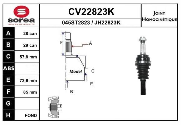 EAI CV22823K Joint kit, drive shaft CV22823K: Buy near me in Poland at 2407.PL - Good price!