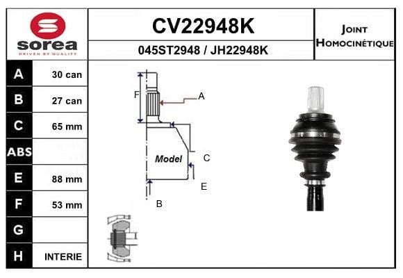EAI CV22948K Joint kit, drive shaft CV22948K: Buy near me in Poland at 2407.PL - Good price!