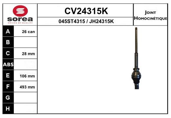 EAI CV24315K Joint kit, drive shaft CV24315K: Buy near me in Poland at 2407.PL - Good price!