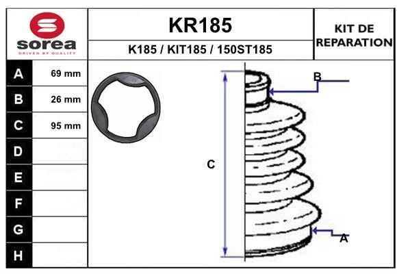 EAI KR185 Пильовик приводного валу, комплект KR185: Приваблива ціна - Купити у Польщі на 2407.PL!