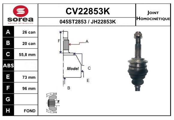 EAI CV22853K Przegub homokinetyczny CV22853K: Dobra cena w Polsce na 2407.PL - Kup Teraz!