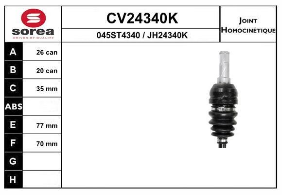 EAI CV24340K ШРУС CV24340K: Отличная цена - Купить в Польше на 2407.PL!