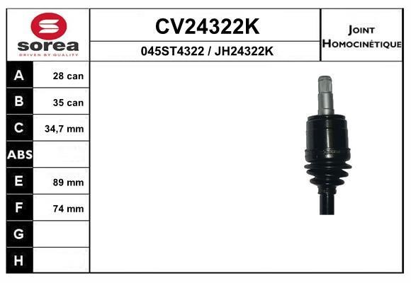 EAI CV24322K Przegub homokinetyczny CV24322K: Dobra cena w Polsce na 2407.PL - Kup Teraz!