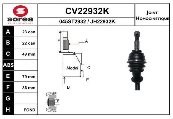 EAI CV22932K Joint kit, drive shaft CV22932K: Buy near me in Poland at 2407.PL - Good price!