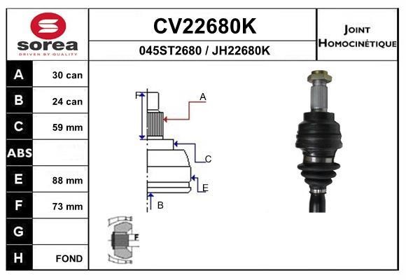 EAI CV22680K Joint kit, drive shaft CV22680K: Buy near me in Poland at 2407.PL - Good price!