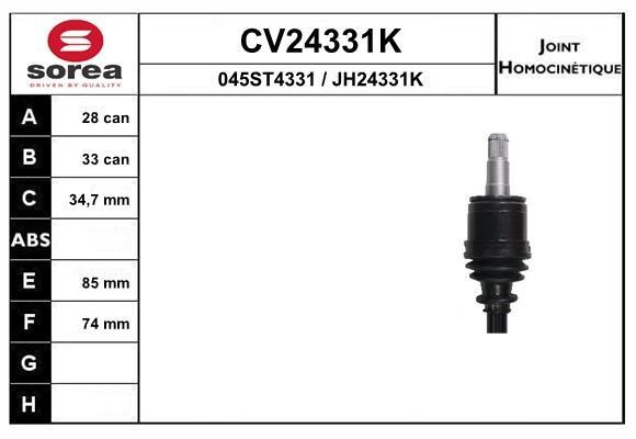 EAI CV24331K Przegub homokinetyczny CV24331K: Dobra cena w Polsce na 2407.PL - Kup Teraz!