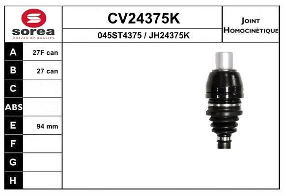 EAI CV24375K Joint kit, drive shaft CV24375K: Buy near me in Poland at 2407.PL - Good price!