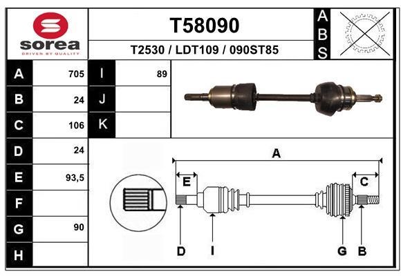 EAI T58090 Drive shaft T58090: Buy near me in Poland at 2407.PL - Good price!