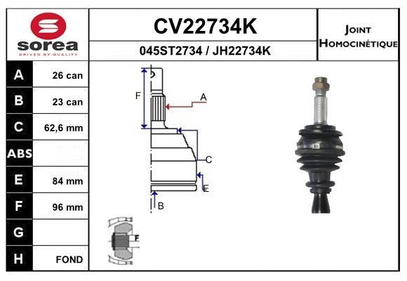 EAI CV22734K Joint kit, drive shaft CV22734K: Buy near me in Poland at 2407.PL - Good price!