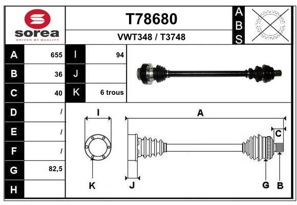 EAI T78680 Antriebswelle T78680: Kaufen Sie zu einem guten Preis in Polen bei 2407.PL!