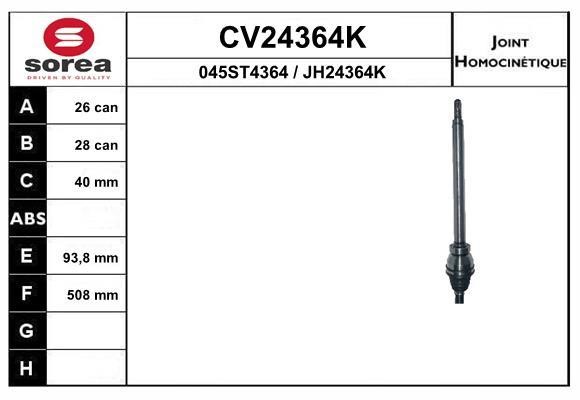 EAI CV24364K Joint kit, drive shaft CV24364K: Buy near me in Poland at 2407.PL - Good price!