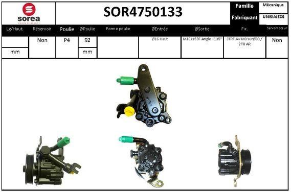 EAI SOR4750133 Hydraulic Pump, steering system SOR4750133: Buy near me in Poland at 2407.PL - Good price!