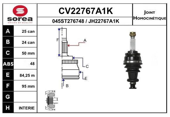 EAI CV22767A1K Joint kit, drive shaft CV22767A1K: Buy near me in Poland at 2407.PL - Good price!