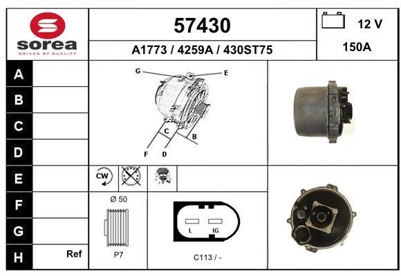 EAI 57430 Alternator 57430: Buy near me in Poland at 2407.PL - Good price!