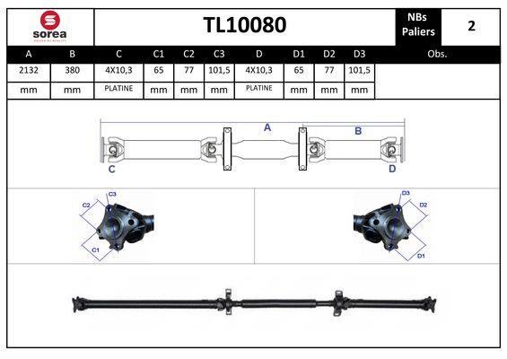 EAI TL10080 Карданный вал, главная передача TL10080: Отличная цена - Купить в Польше на 2407.PL!