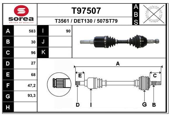 EAI T97507 Drive shaft T97507: Buy near me in Poland at 2407.PL - Good price!