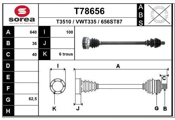 EAI T78656 Drive shaft T78656: Buy near me in Poland at 2407.PL - Good price!
