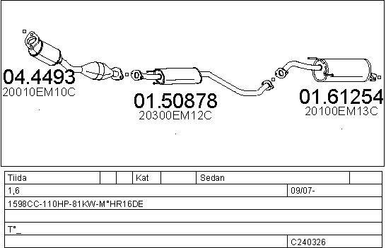 Mts C240326026566 Exhaust system C240326026566: Buy near me in Poland at 2407.PL - Good price!