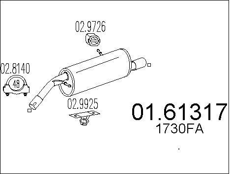 Mts 01.61317 Shock absorber 0161317: Buy near me in Poland at 2407.PL - Good price!