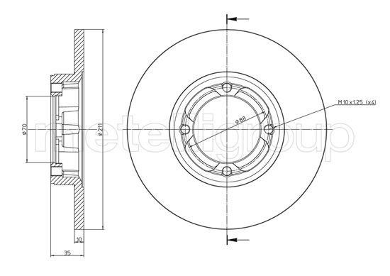 Trusting DF754 Unventilated front brake disc DF754: Buy near me in Poland at 2407.PL - Good price!