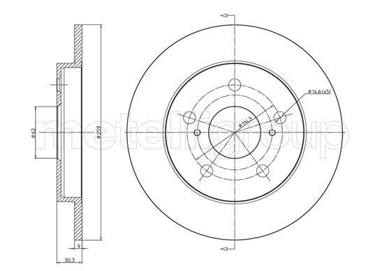 Trusting DF1177 Rear brake disc, non-ventilated DF1177: Buy near me in Poland at 2407.PL - Good price!