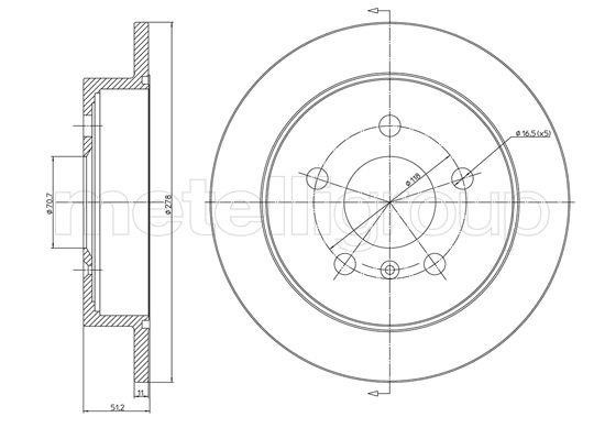 Trusting DF692 Rear brake disc, non-ventilated DF692: Buy near me in Poland at 2407.PL - Good price!