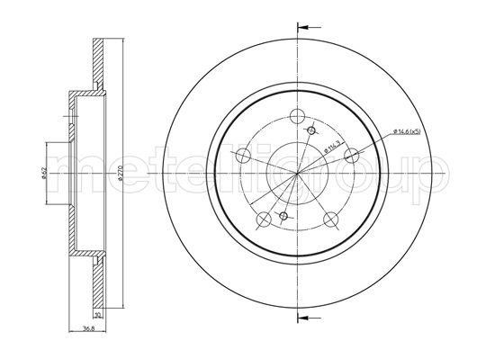 Trusting DF1180 Rear brake disc, non-ventilated DF1180: Buy near me in Poland at 2407.PL - Good price!