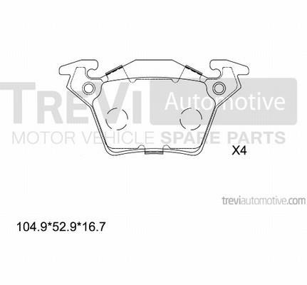 Trevi automotive PF1620 Scheibenbremsbeläge, Set PF1620: Kaufen Sie zu einem guten Preis in Polen bei 2407.PL!