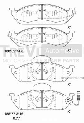 Trevi automotive PF1086 Brake Pad Set, disc brake PF1086: Buy near me at 2407.PL in Poland at an Affordable price!