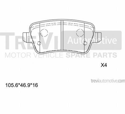 Trevi automotive PF1265 Brake Pad Set, disc brake PF1265: Buy near me at 2407.PL in Poland at an Affordable price!