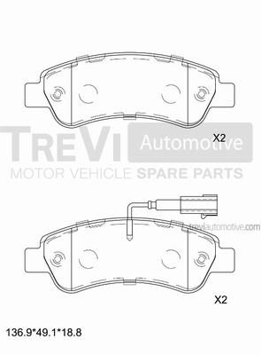 Trevi automotive PF1651 Brake Pad Set, disc brake PF1651: Buy near me at 2407.PL in Poland at an Affordable price!