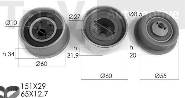 Trevi automotive KD1034 Zestaw paska rozrządu KD1034: Dobra cena w Polsce na 2407.PL - Kup Teraz!