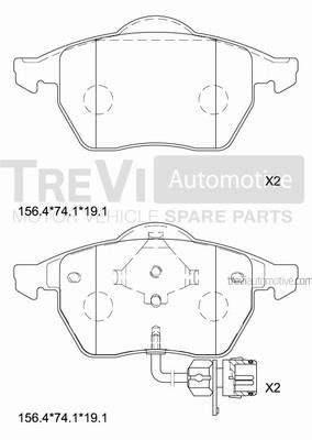 Trevi automotive PF1050 Brake Pad Set, disc brake PF1050: Buy near me in Poland at 2407.PL - Good price!