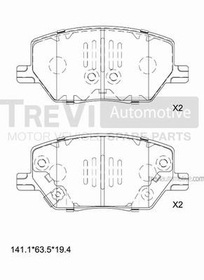 Trevi automotive PF1512 Brake Pad Set, disc brake PF1512: Buy near me in Poland at 2407.PL - Good price!