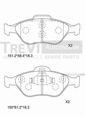 Trevi automotive PF1083 Klocki hamulcowe, zestaw PF1083: Dobra cena w Polsce na 2407.PL - Kup Teraz!