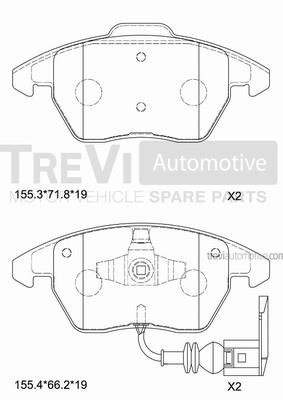 Trevi automotive PF1207 Brake Pad Set, disc brake PF1207: Buy near me in Poland at 2407.PL - Good price!