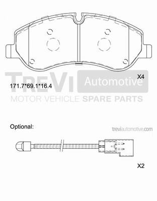 Trevi automotive PF1672 Klocki hamulcowe, zestaw PF1672: Dobra cena w Polsce na 2407.PL - Kup Teraz!