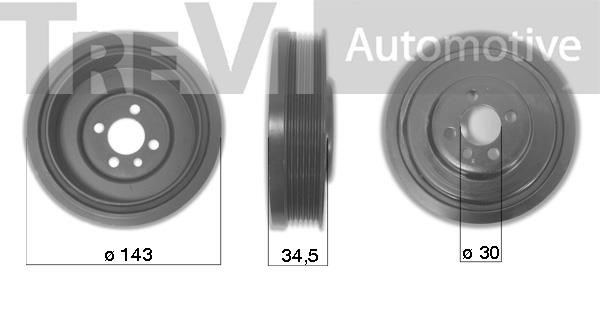 Trevi automotive PC1036 Kolo pasowe, wal korbowy PC1036: Dobra cena w Polsce na 2407.PL - Kup Teraz!